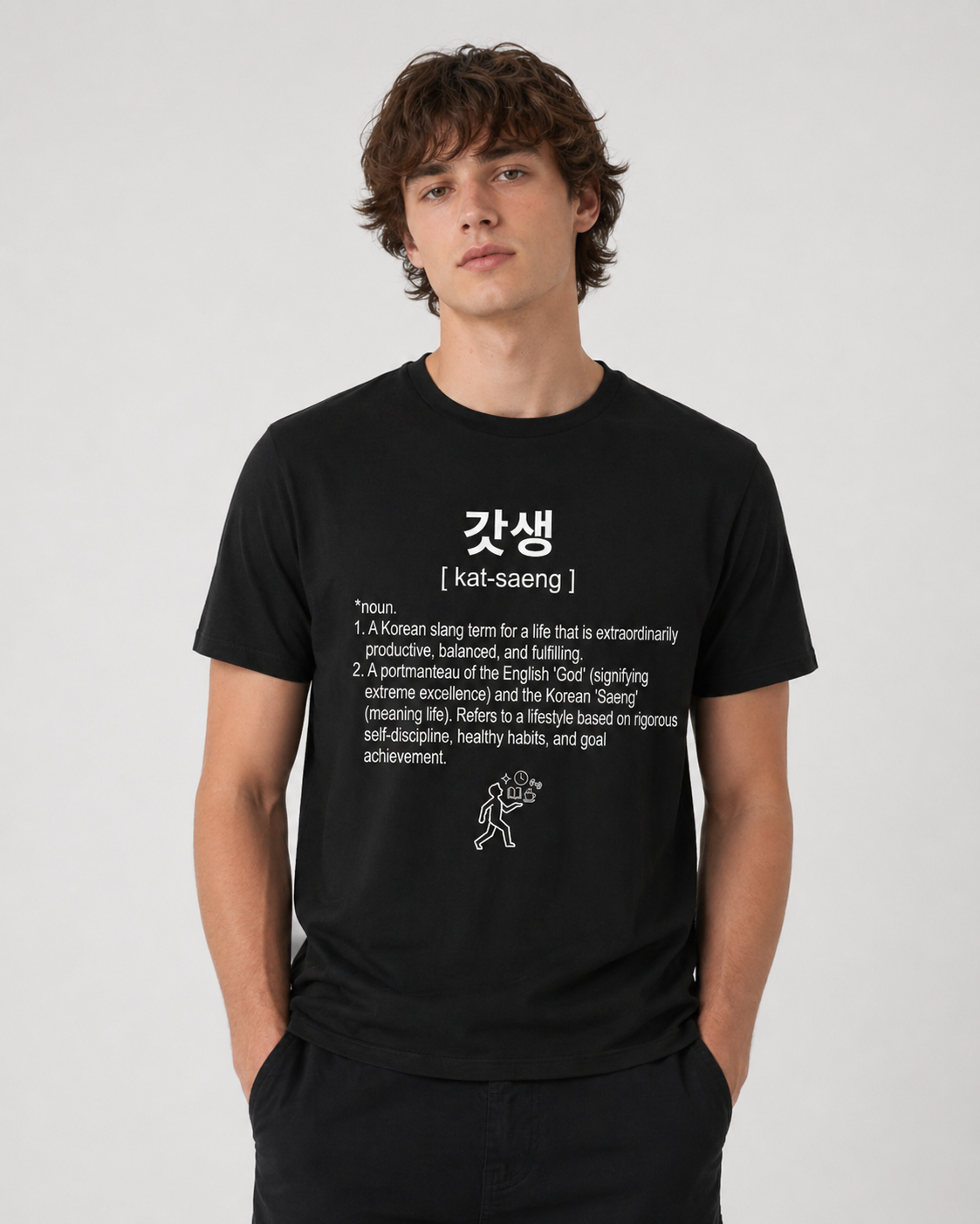 Unisex I Gotsaeng Korean Slang T-Shirt | 갓생 Tee | Productivity Lifestyle Shirt | Self Discipline Tee | Motivation Shirt | Korean Word Graphic Tee